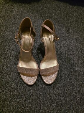 MICHAEL Michael Kors Glittery Gold Ankle-Strap Heels